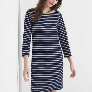 Gap Navy Blue White Striped Dress XS 3/4-Length Sleeves